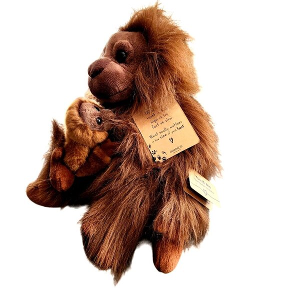 Orangutan Mom & Baby You & Me Brown One Size Plush by Demdaco Baby Gift NEW - Picture 8 of 8